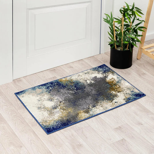 Beverly 8445 Modern Abstract Area Rug - Blue and Gray Design