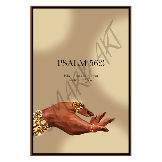 Smard Black Wall Art - Inspirational Psalm 56:3 Print for Home and Office Decor
