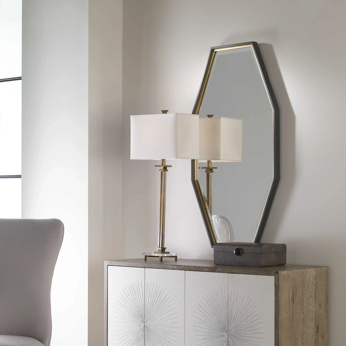 Gold Octagon Mirror