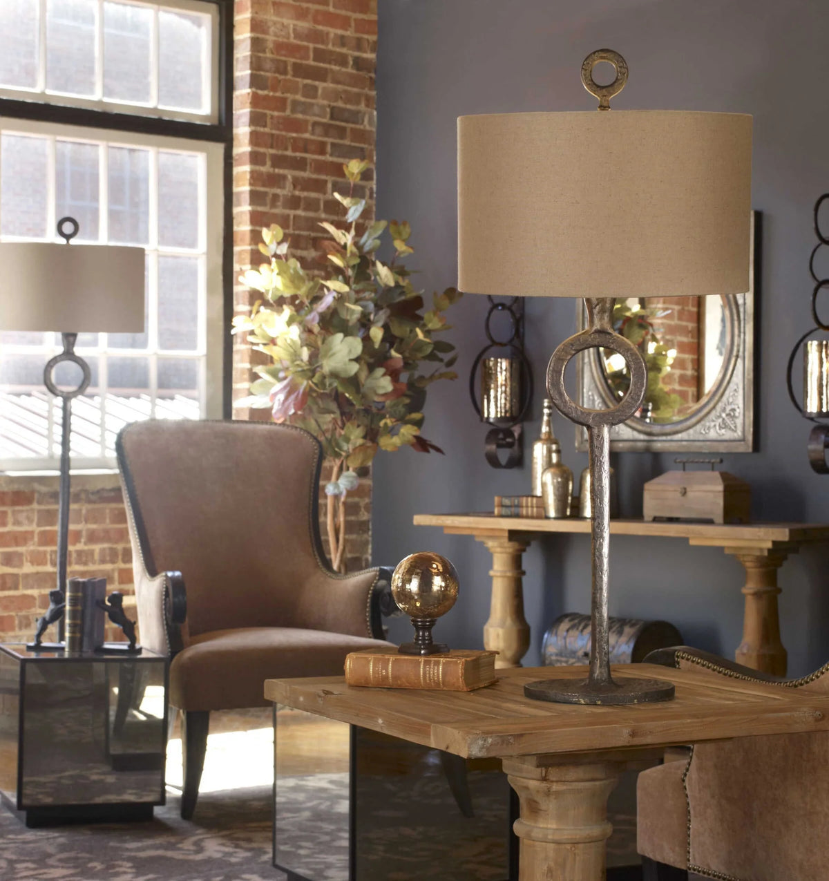 Hammered Cast Iron Table Lamp