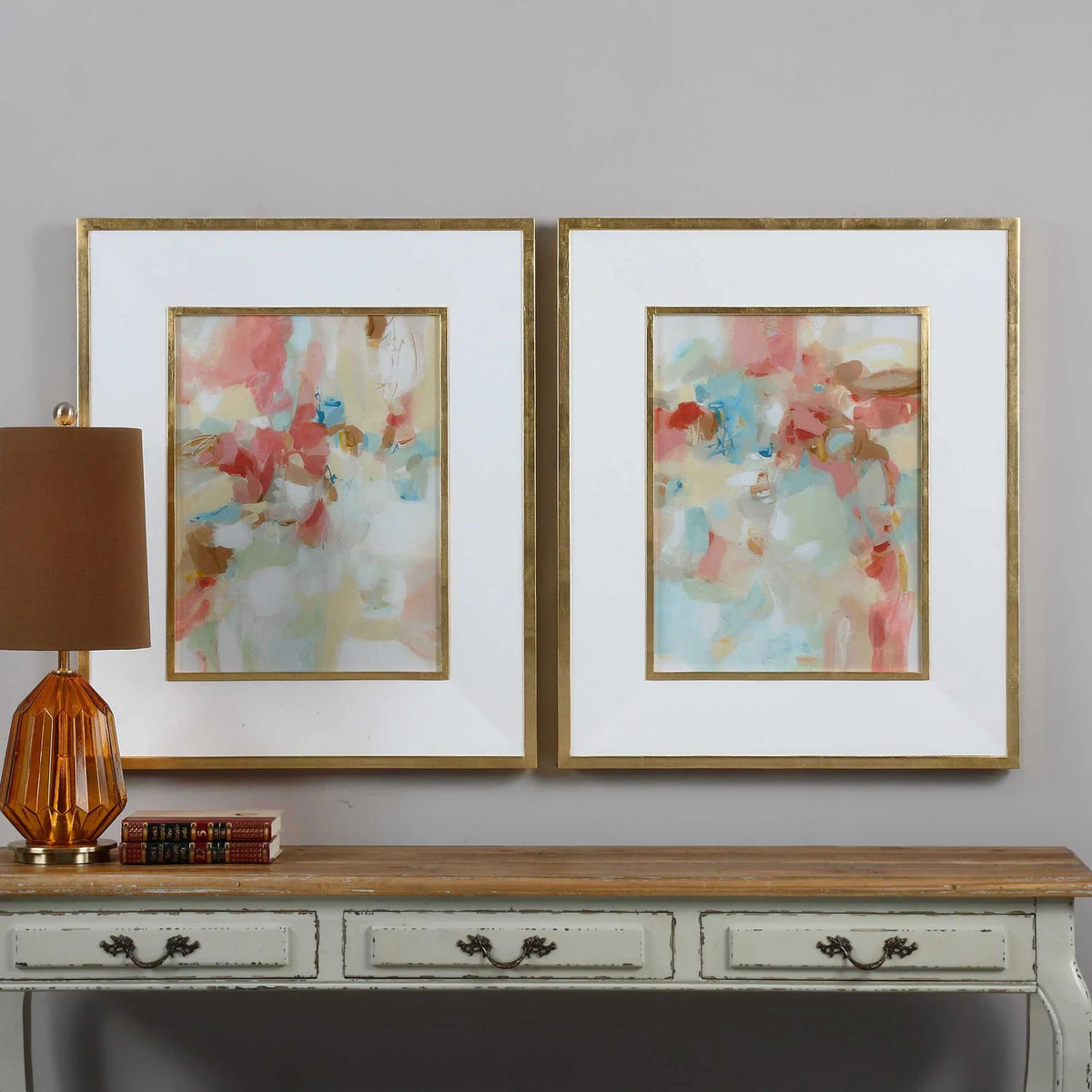 Pastel Abstract Art Set of 2
