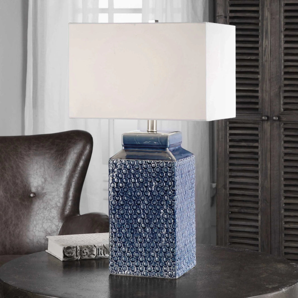 Sapphire Blue Ceramic Table Lamp