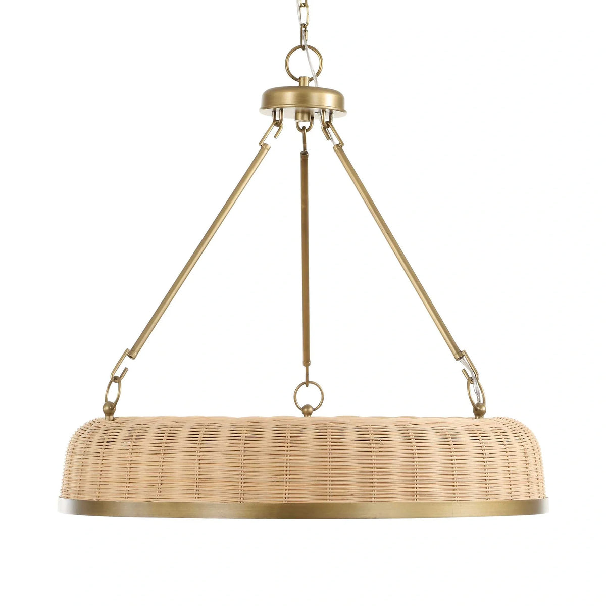 9 Light Round Wicker Pendant