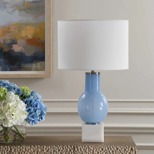 Sky Blue Glass Table Lamp