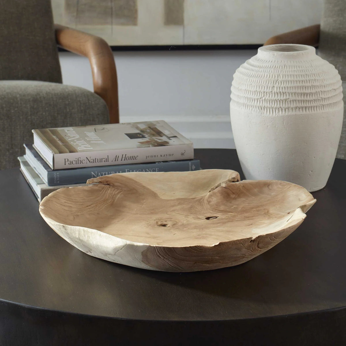Live-Edge Teak Outdoor Bowl