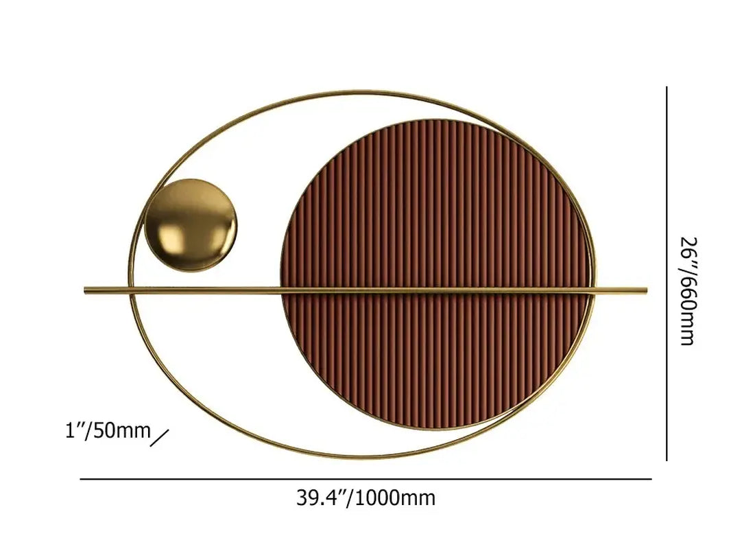 Homary Oval Iron Geometric Wall Art | Assembled Disc Relief Metal Wall Décor | No Assembly Required