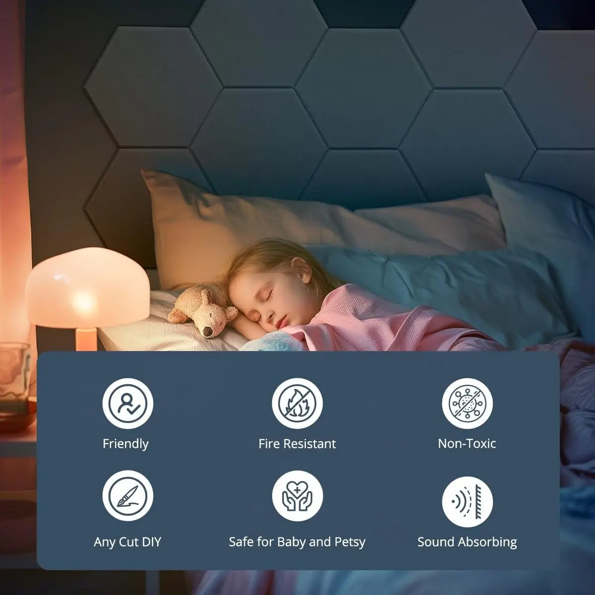 Hexagon Acoustic Panels - 12 Self-Adhesive Soundproof Tiles for Superior Soundproofing and Style