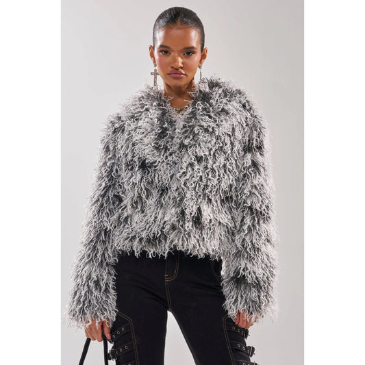 Rendezvous Shaggy Faux Fur Cropped Coat