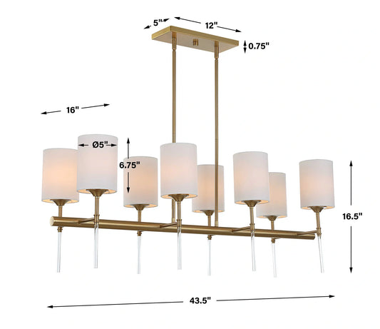 8-Light Linear Chandelier