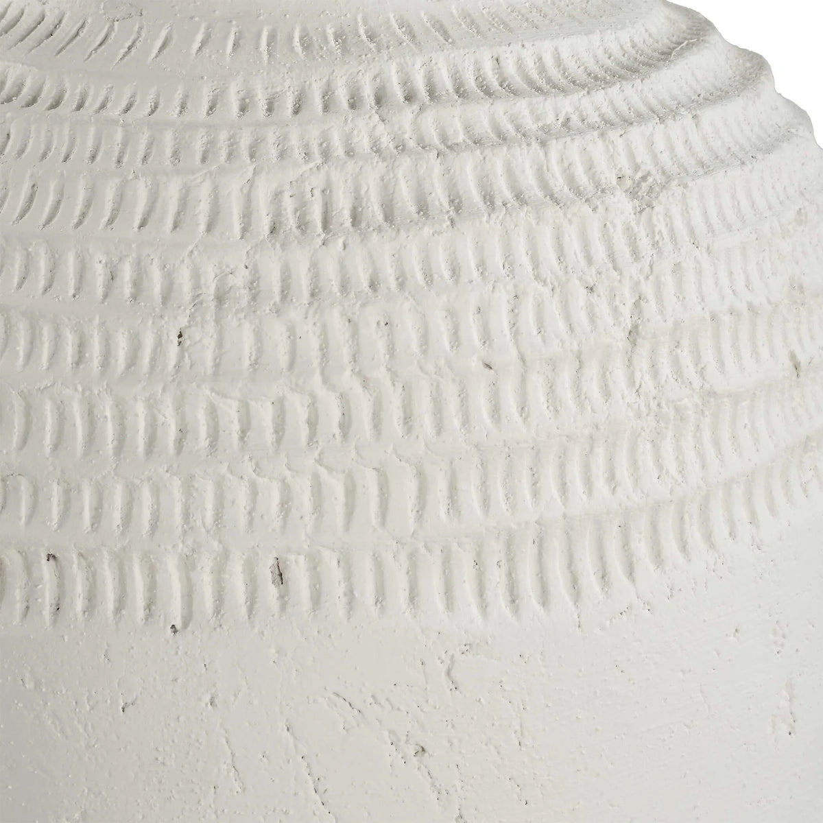 Ridge White Ceramic Vases Set/2