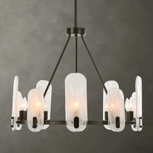 10-Light Dark Bronze Chandelier