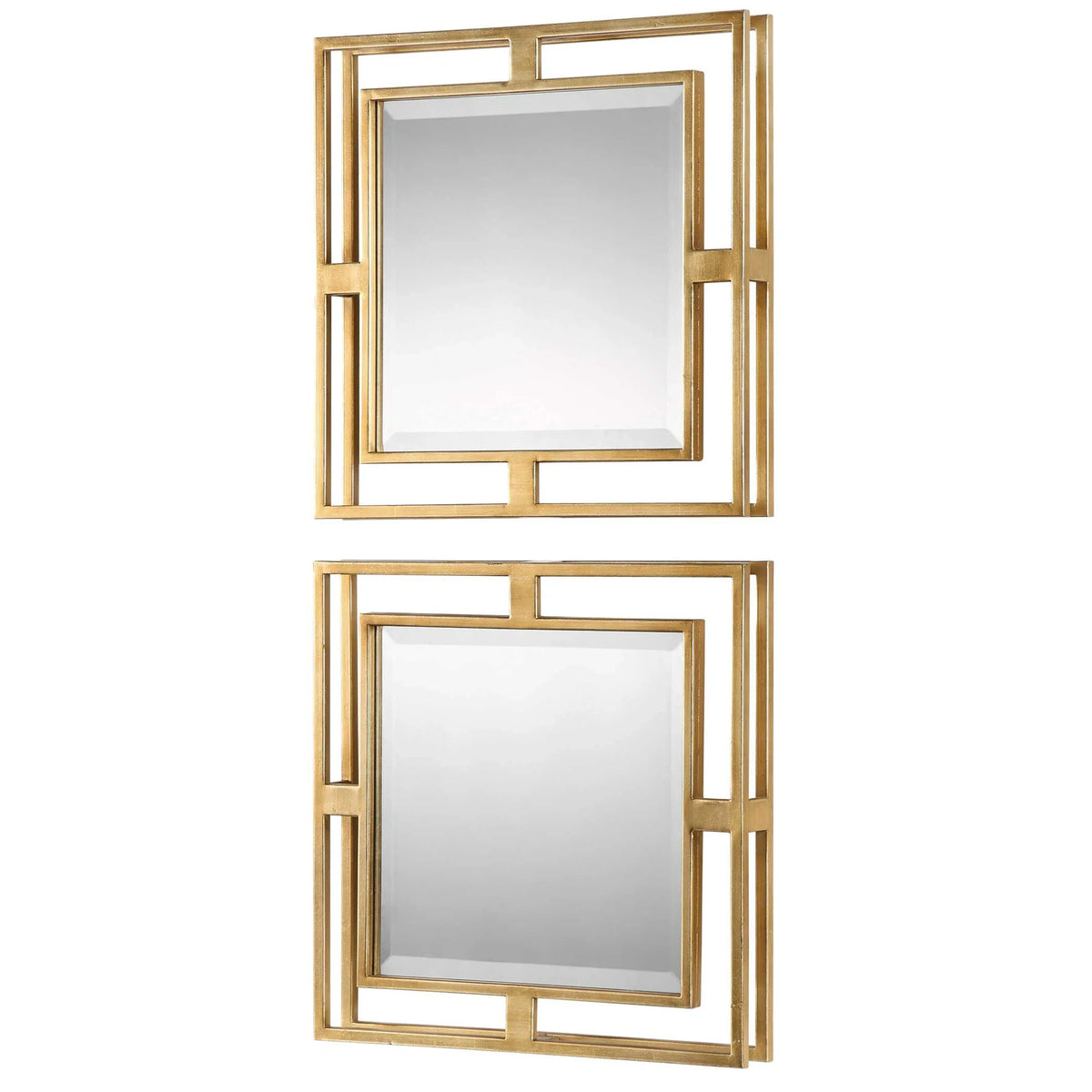 Gold Square Mirrors Set/2