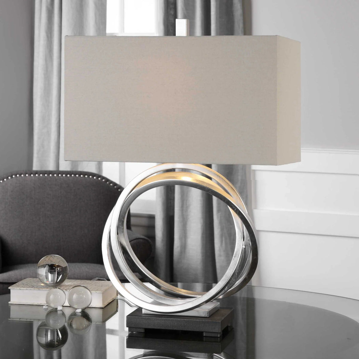 Silver Rings Table Lamp