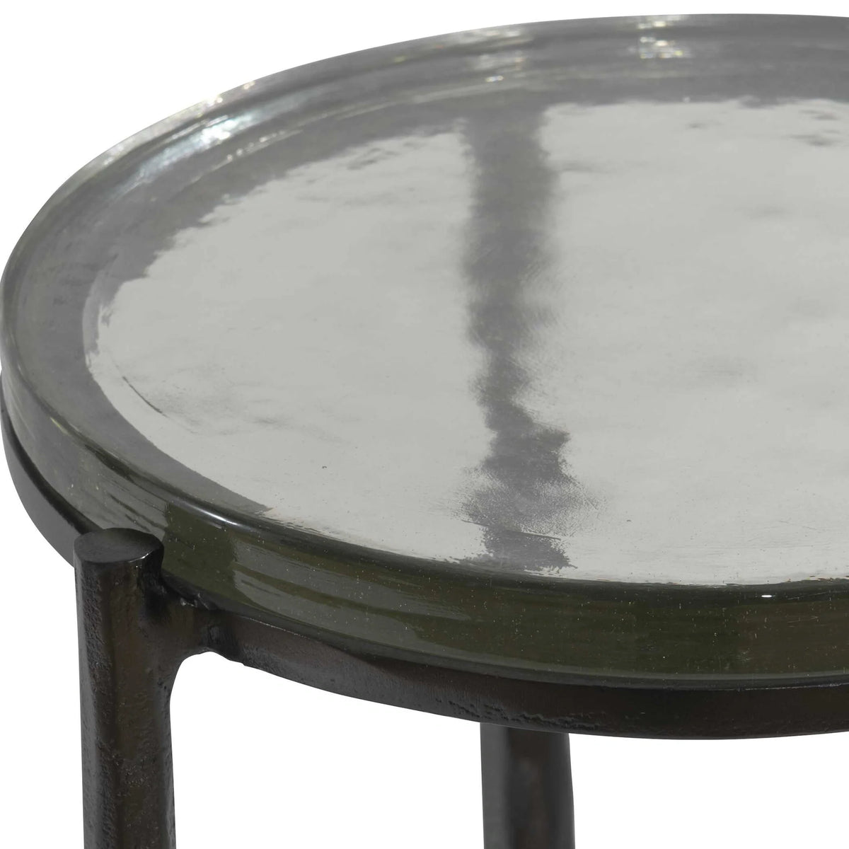 Aluminum & Glass Accent Table