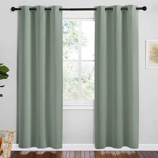 Room-Darkening Grommet Curtains | Thermal Insulated, Noise Reducing, Machine Washable | Wide Colour Range, Sizes 34" to 108"