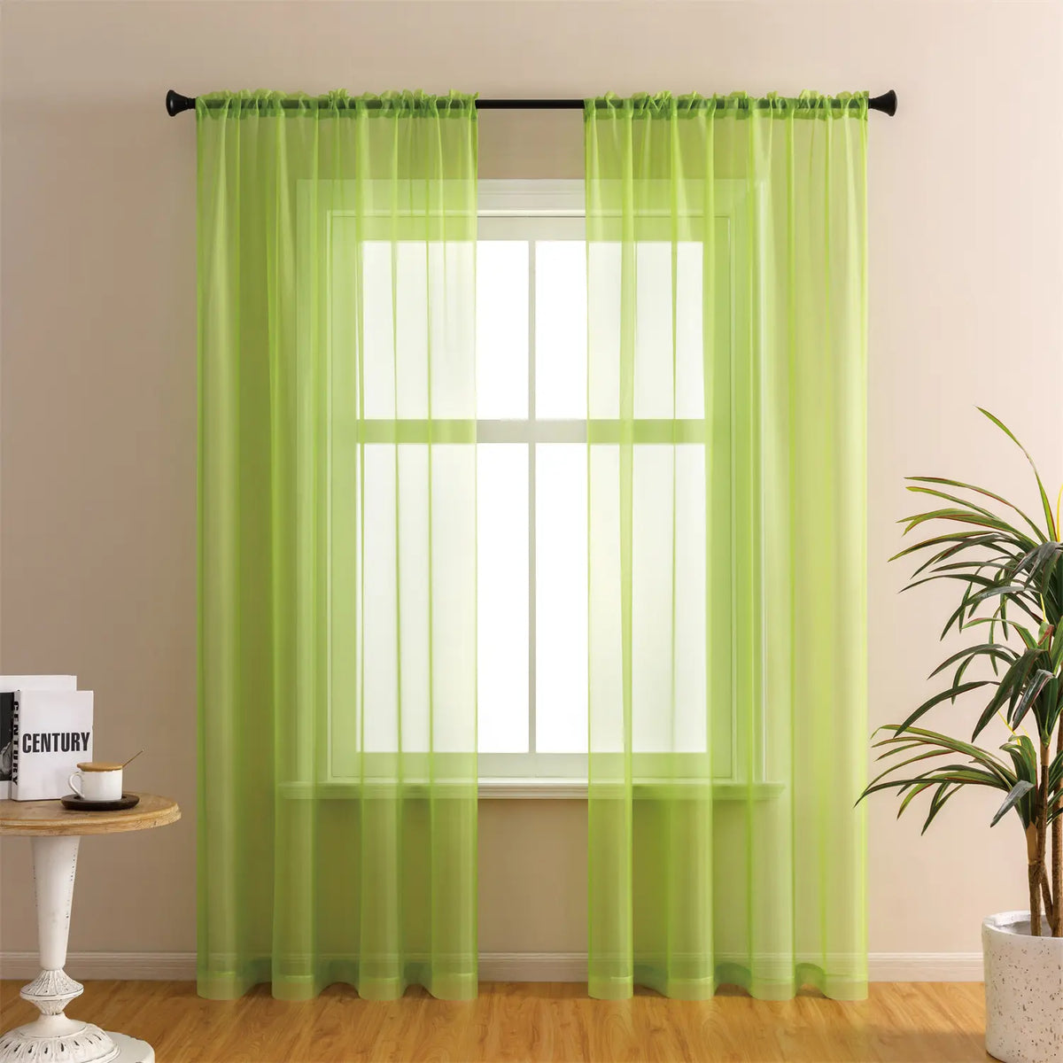 Sheer Curtains for Soft Light Filtering - 2 Rod Pocket Panels in Natural Style for Any Room