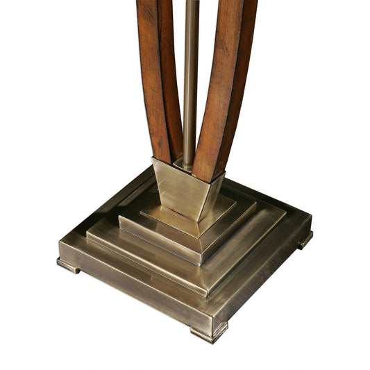 Burnished Wood Floor Lamp