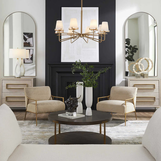 8 Light Brass Chandelier