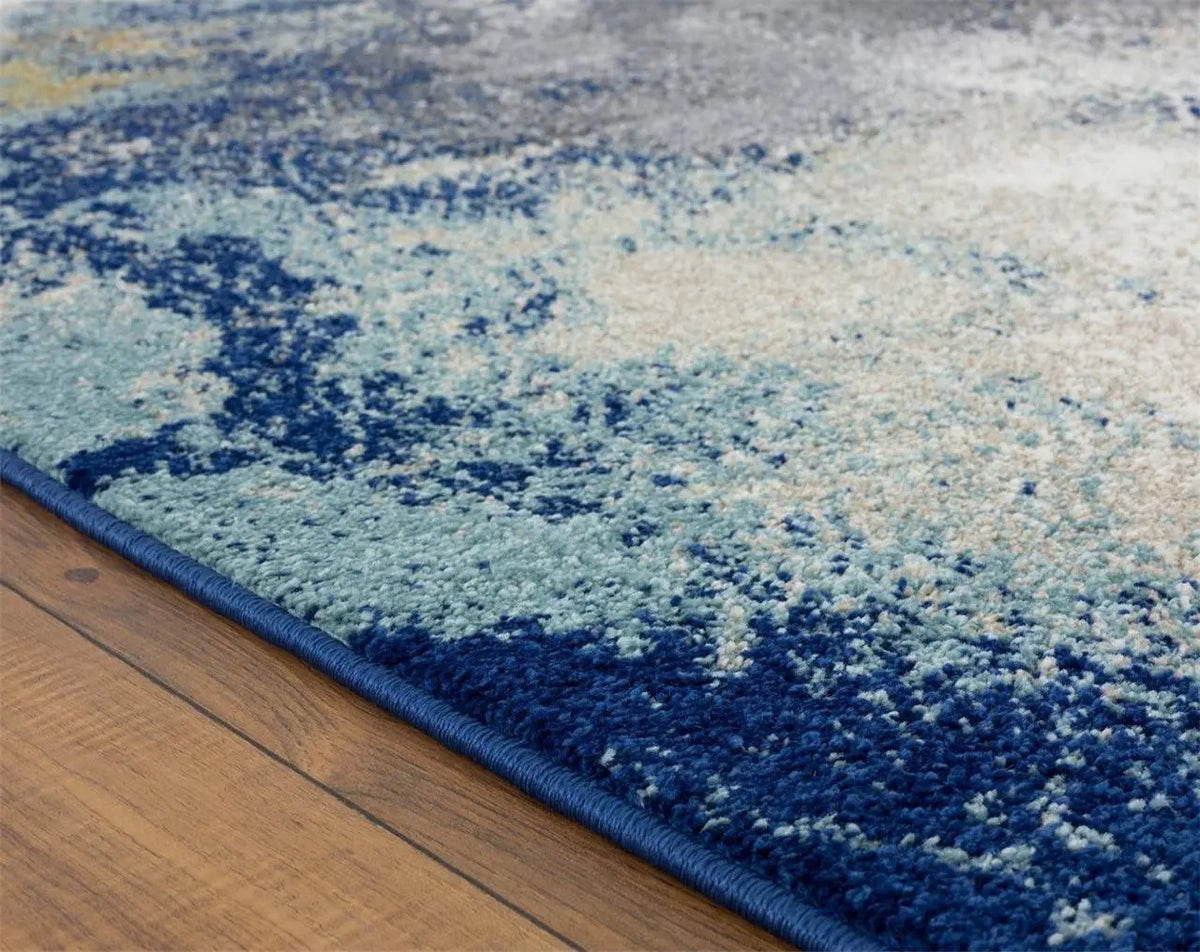 Beverly 8445 Modern Abstract Area Rug - Blue and Gray Design