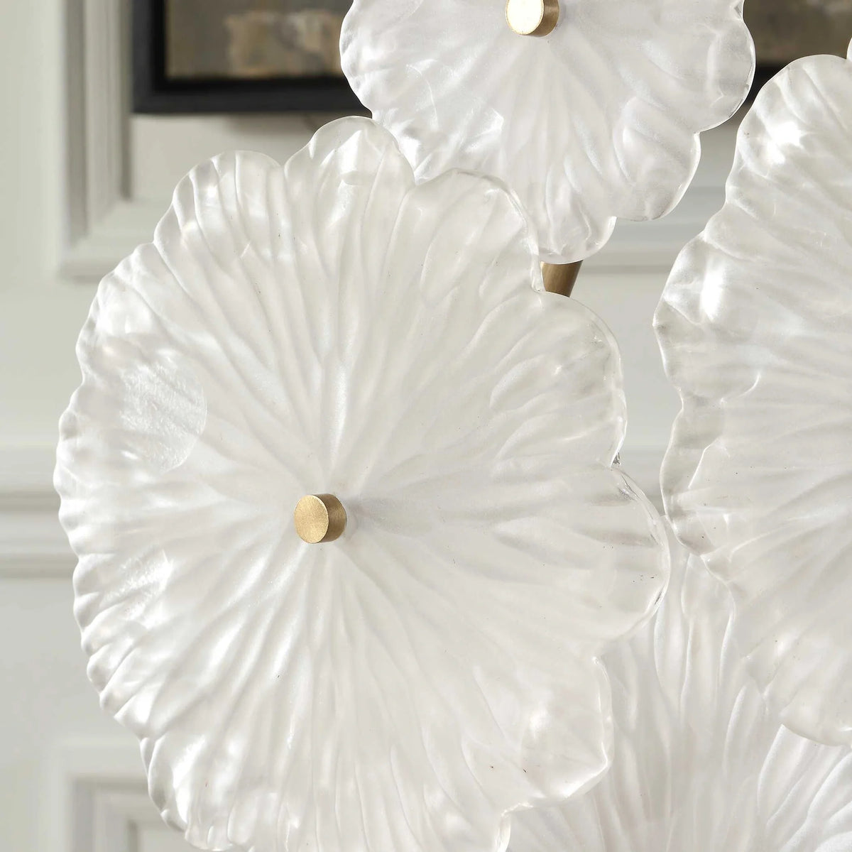 Glass Floral Table Sculpture