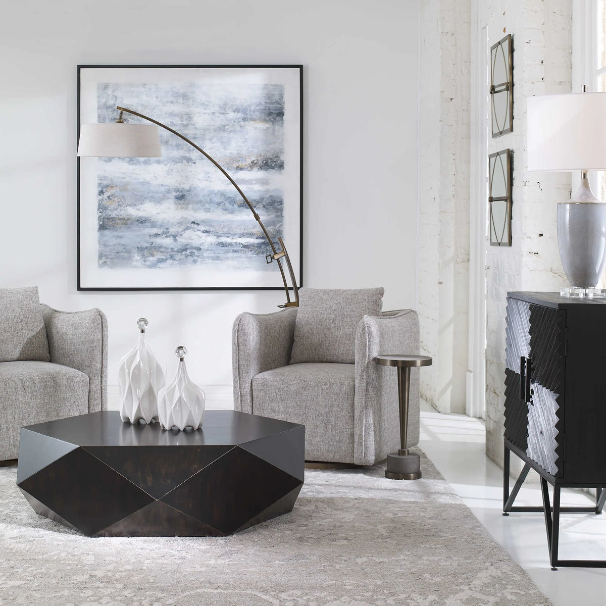 Bronze Arc Floor Lamp