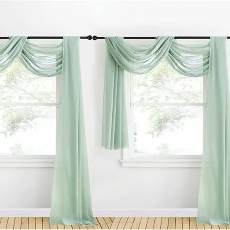 Nicetown 216-Inch Extra Long Sheer Voile Window Scarves - Set of 2 Soft Curtains for Home Decor and Event Styling