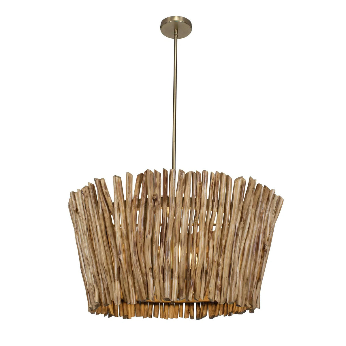 4-Light Wood Branch Chandelier