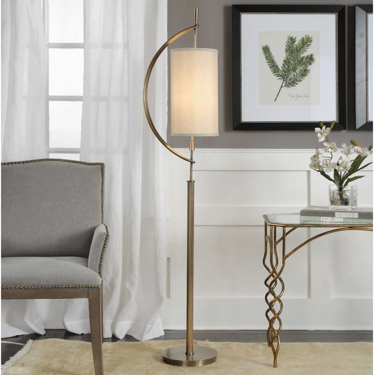Antique Brass Floor Lamp