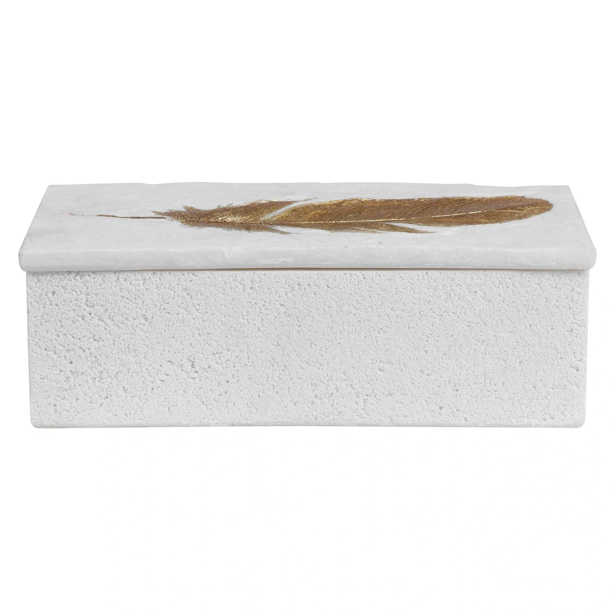 White Stone Feather Box