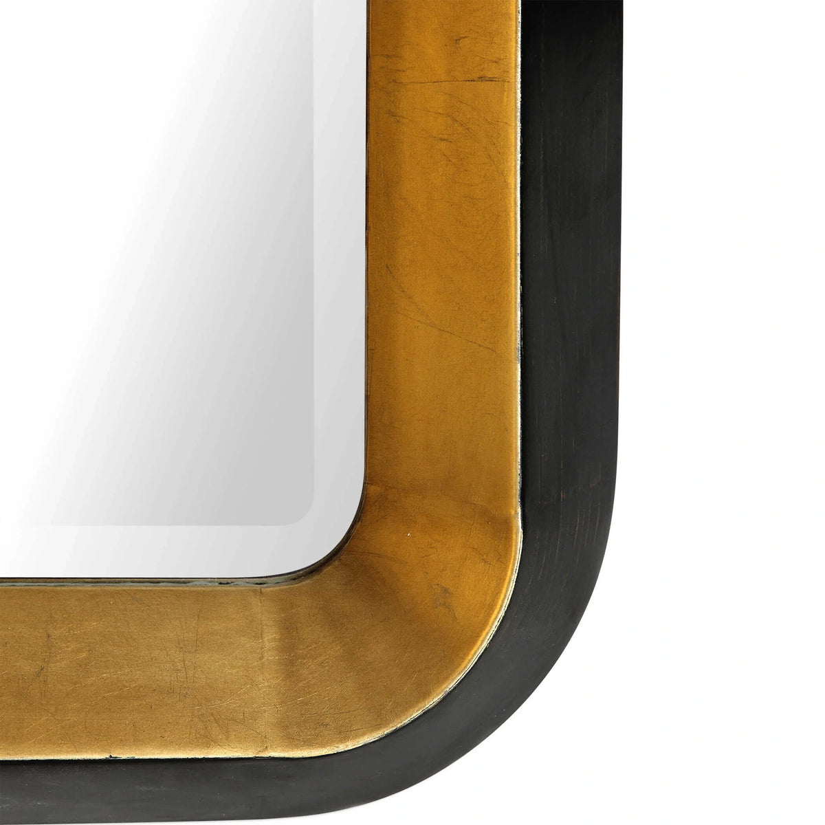 Antiqued Gold Leaf Tapered Mirror
