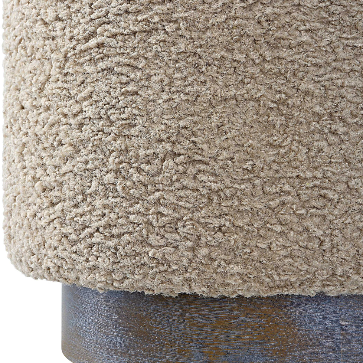 Ivory Boucle Ottoman