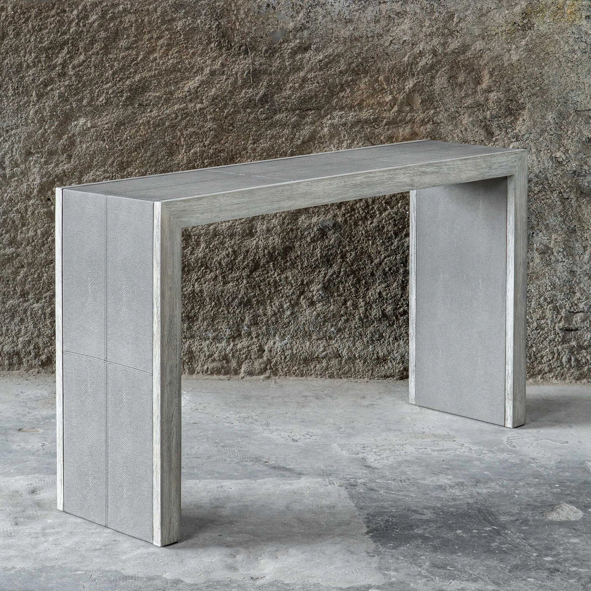 Aged Gray Console Table
