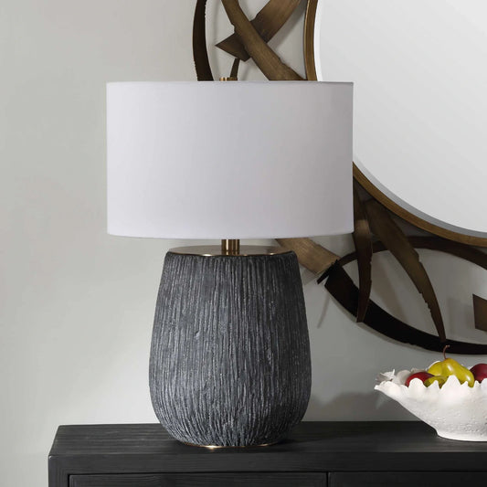 Aged Black Table Lamp