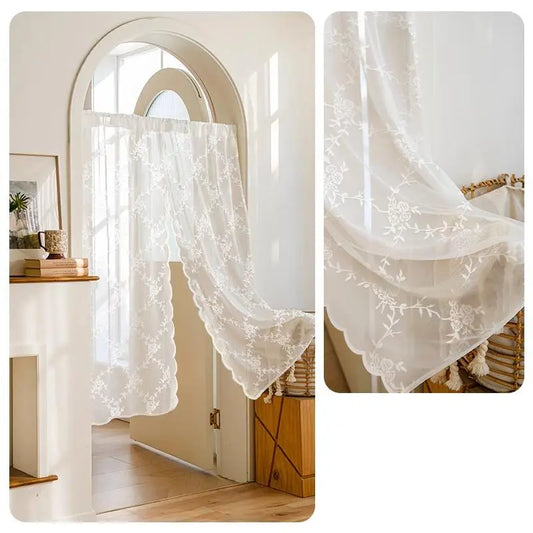 Lace Room Curtains - Adjustable Privacy Screen & Partition for a Home Decor