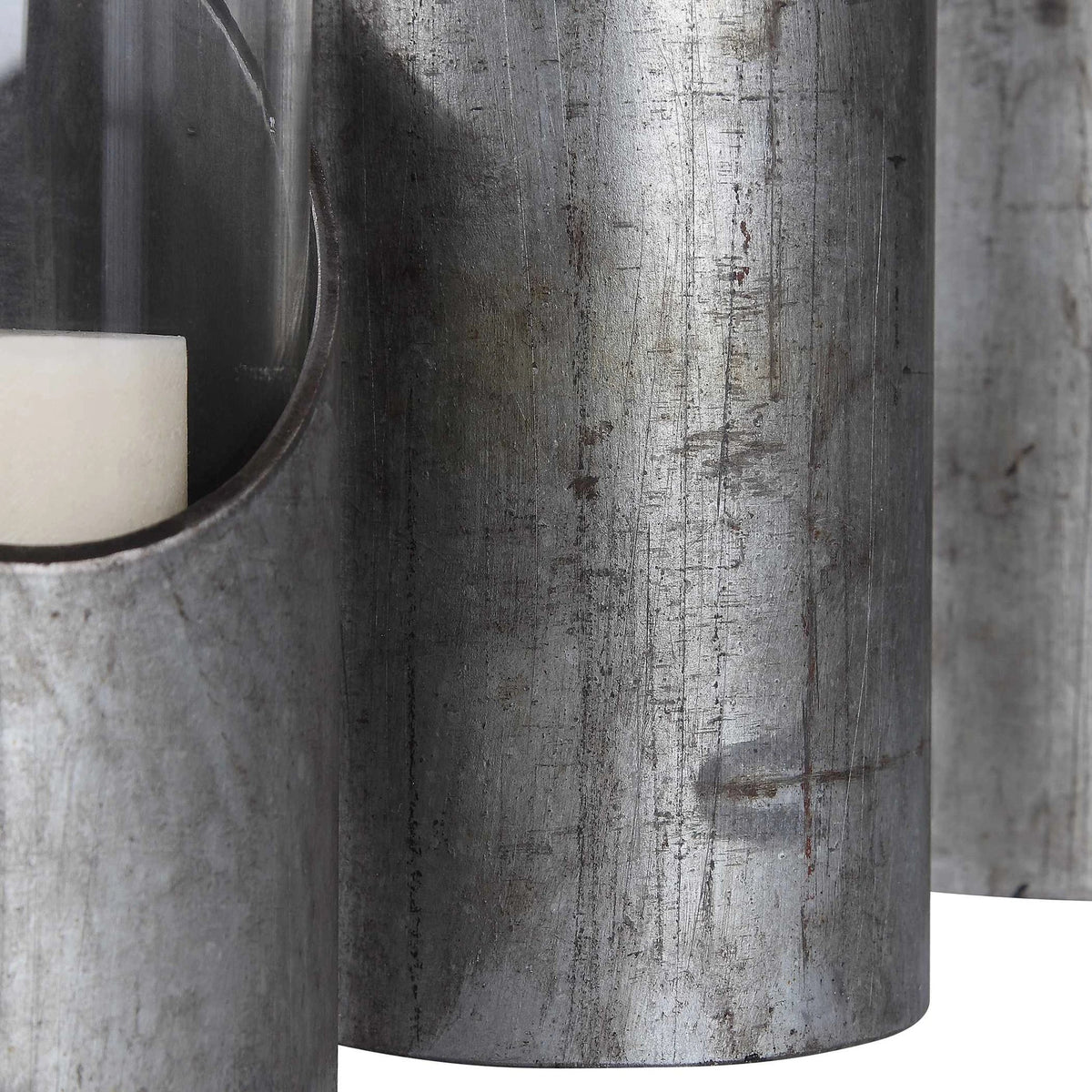 Iron & Glass Candleholders Set/3