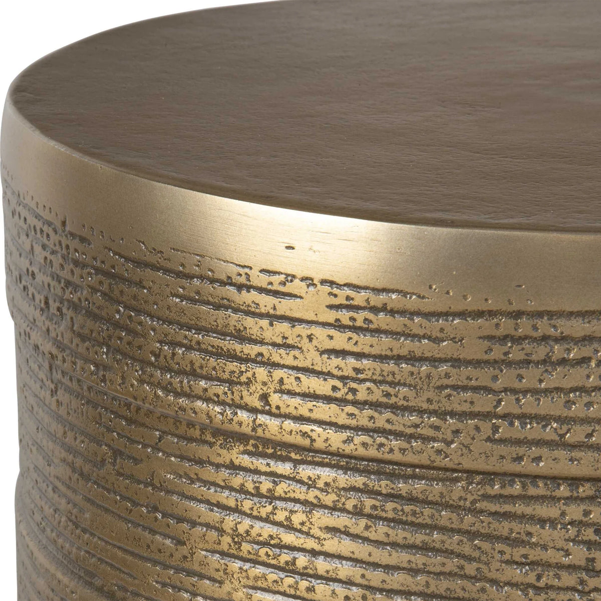 Antique Brass Aluminum Accent Table