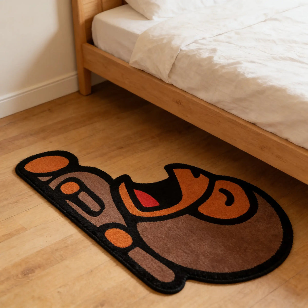 Playful Irregular Cartoon Monkey Print Carpet - Soft Velvet Easy Clean Area Rug for Living Room & Bedroom Decor