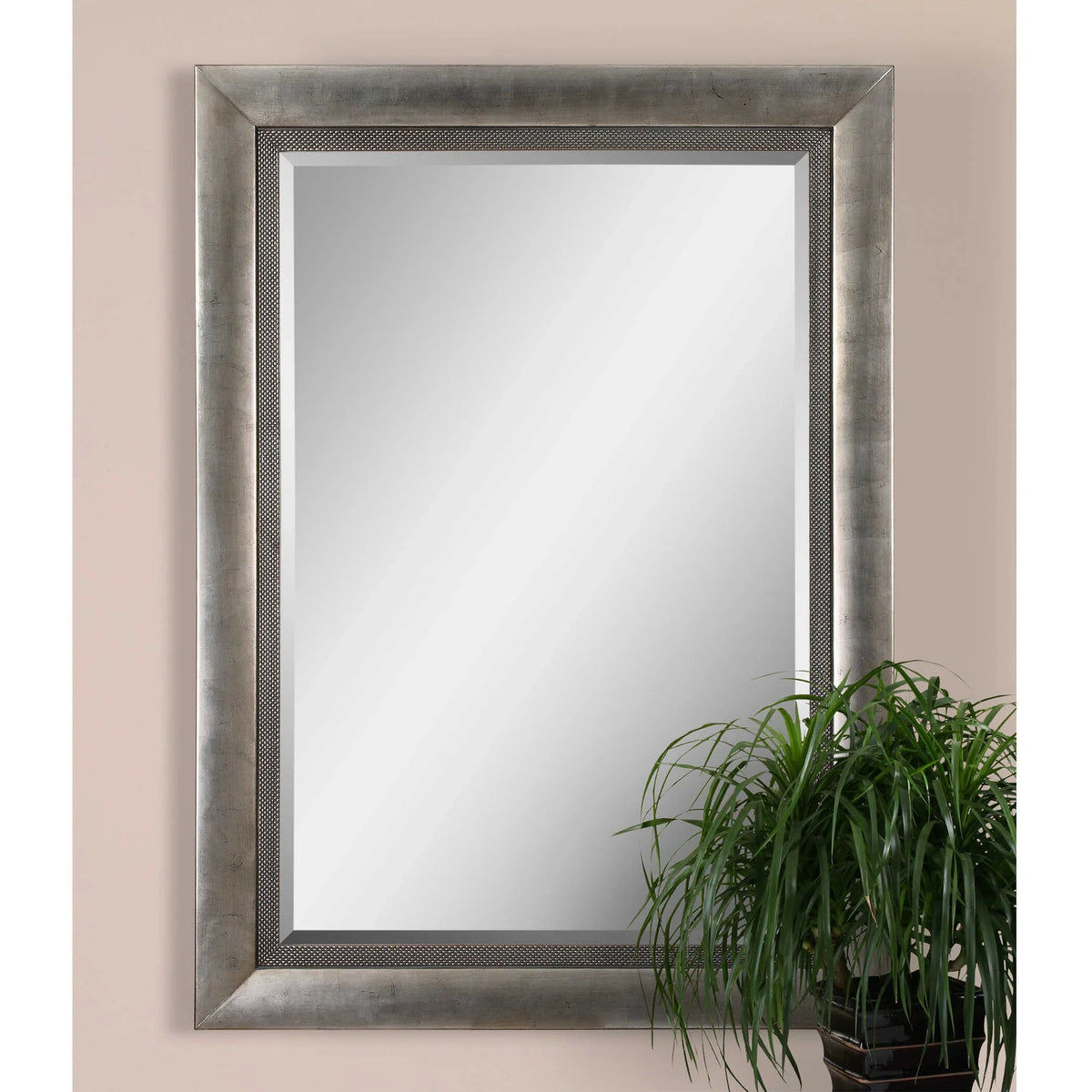 Antique Silver Wood Mirror