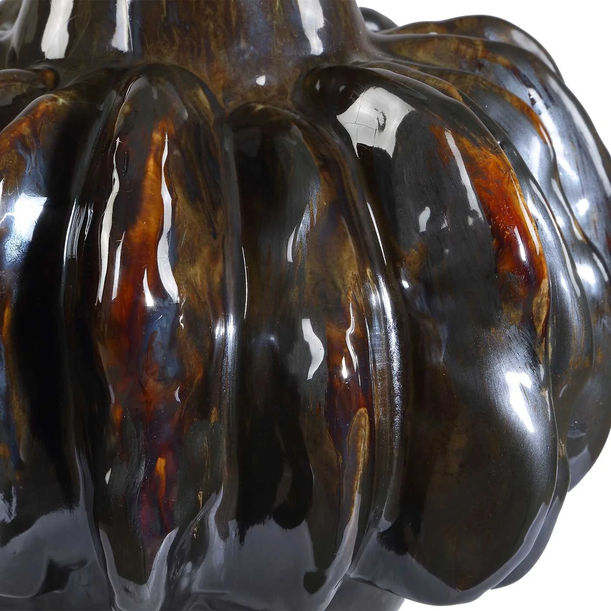 White & Brown Gourd Vases Set/2