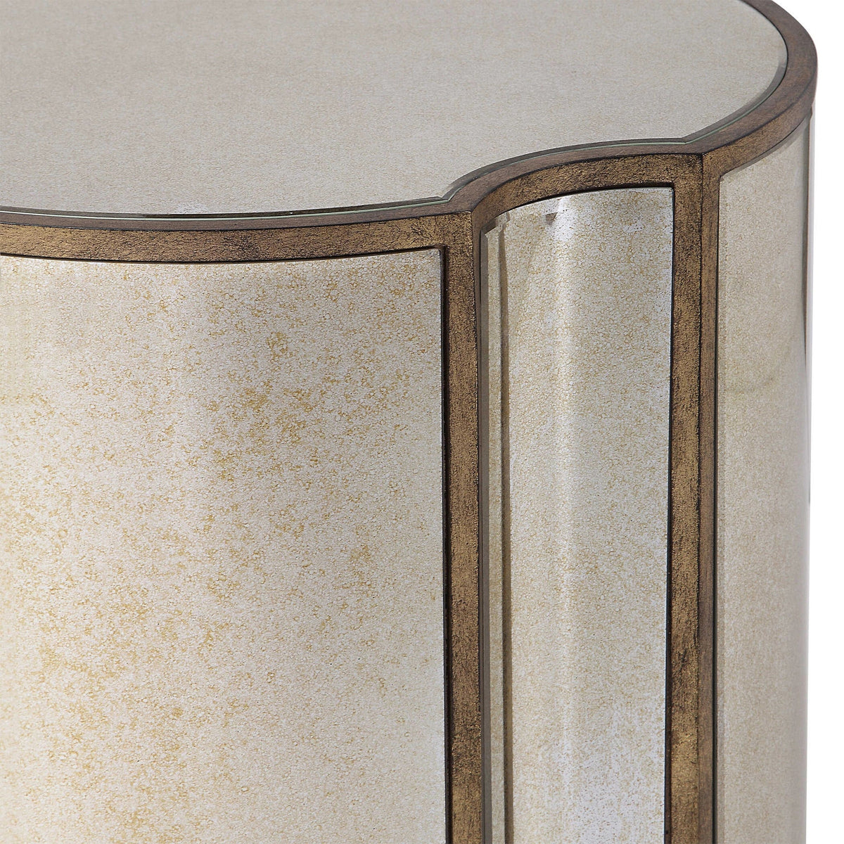 Quatrefoil Mirrored Accent Table