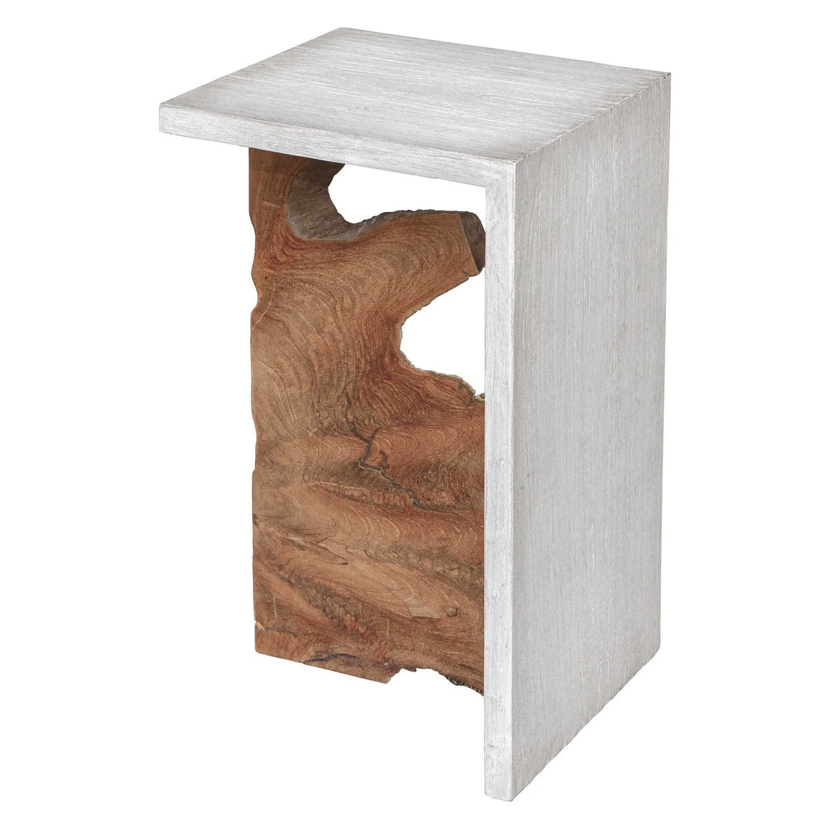 Teak Wood Slice Accent Table
