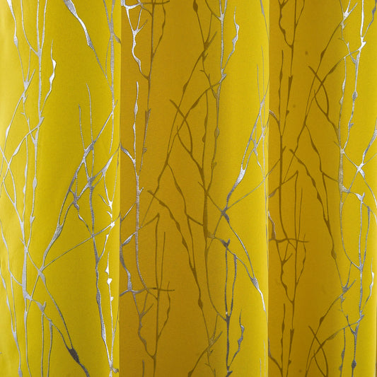 Curtain Club's 2-Piece 34x63 Inch Blackout Tree Branch Drapes - Thermal Grommet Window Treatments for Living Room and Bedroom