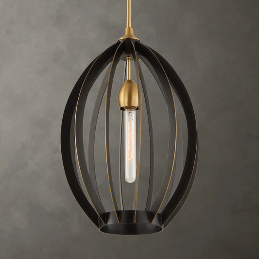 1 Light Architectural Oval Pendant