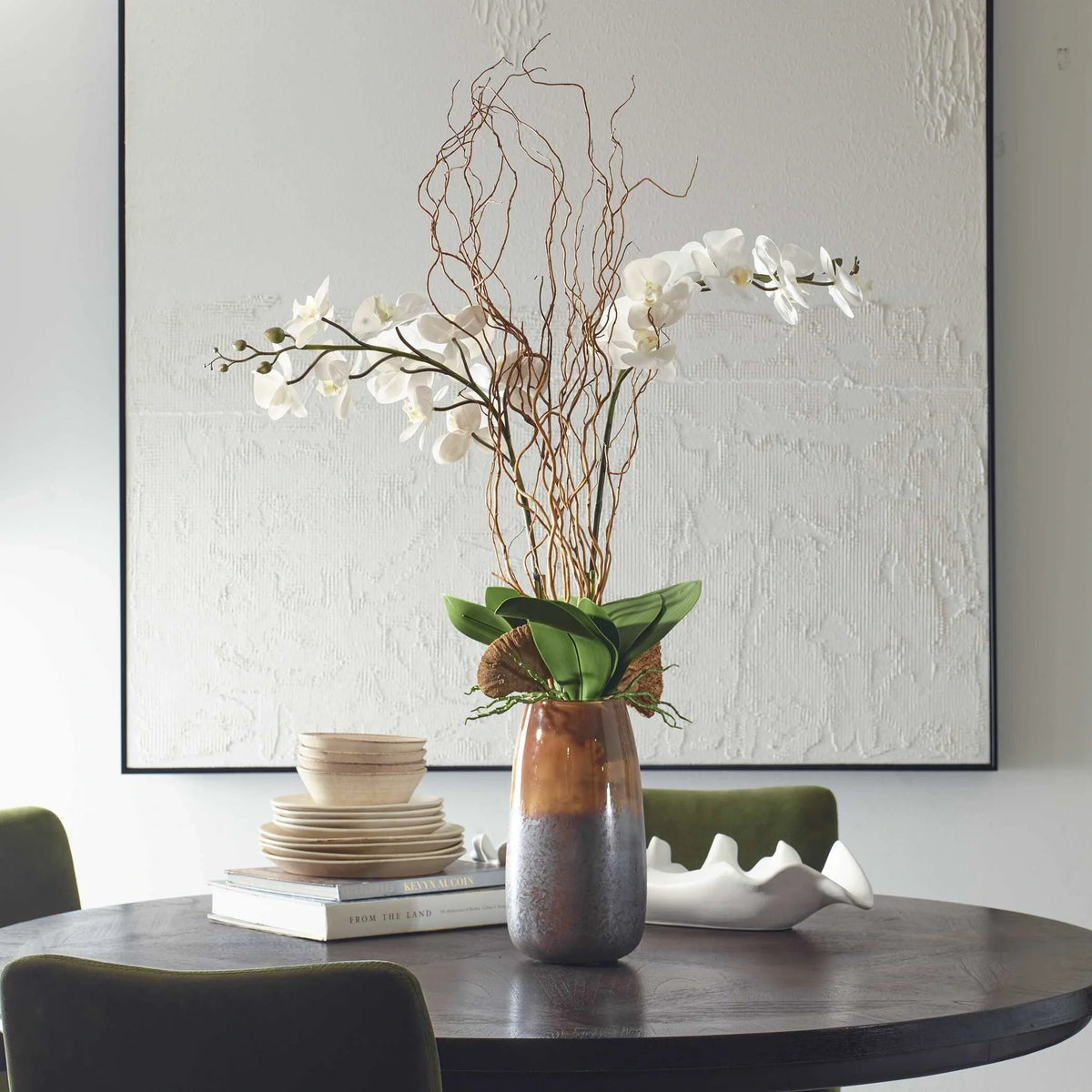 Faux Orchid Arrangement With Vase