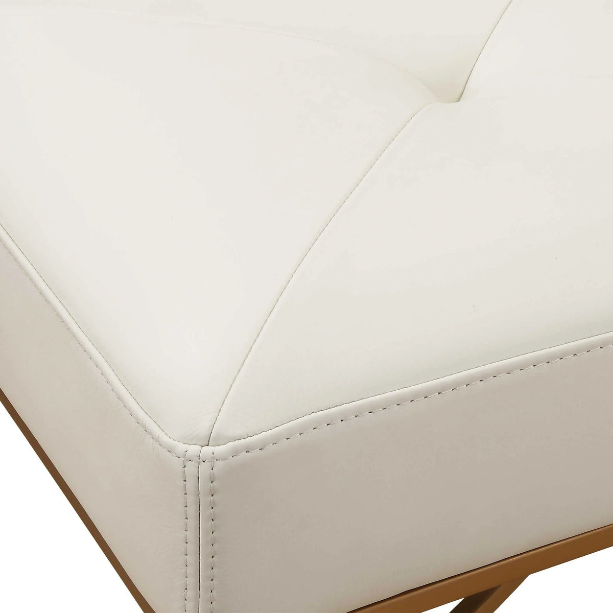 Ivory Leather Bench