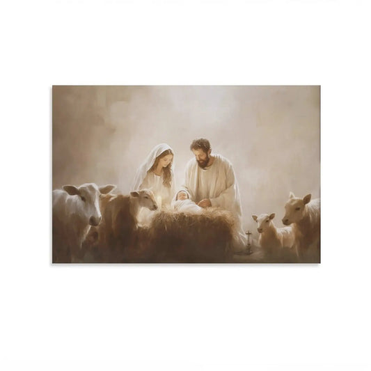 Vintage Jesus Nativity Wall Art Set