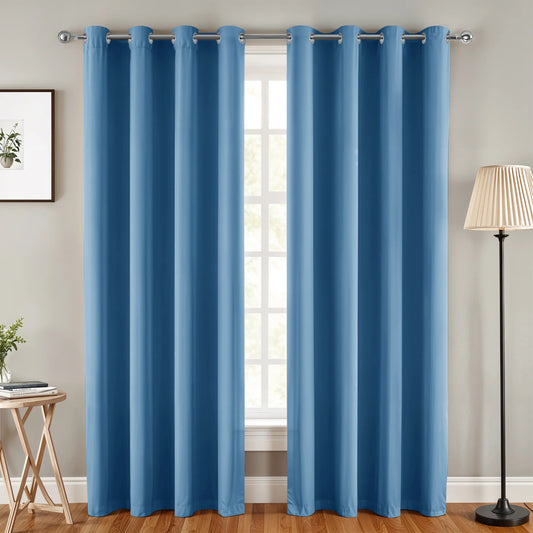 Lux Decor Thermal Insulated Room Darkening Curtains – Heavy-Duty Soundproof Grommet Drapes for Privacy and Comfort in Your Living Room
