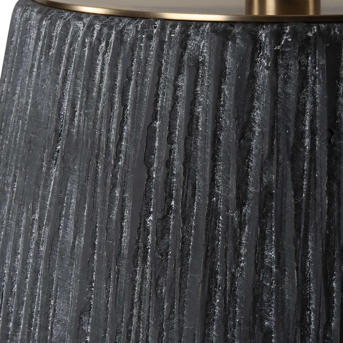 Aged Black Table Lamp
