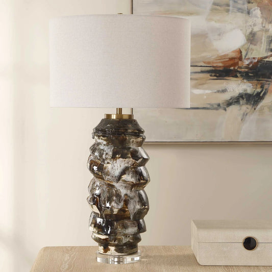 Mottled Brown Table Lamp