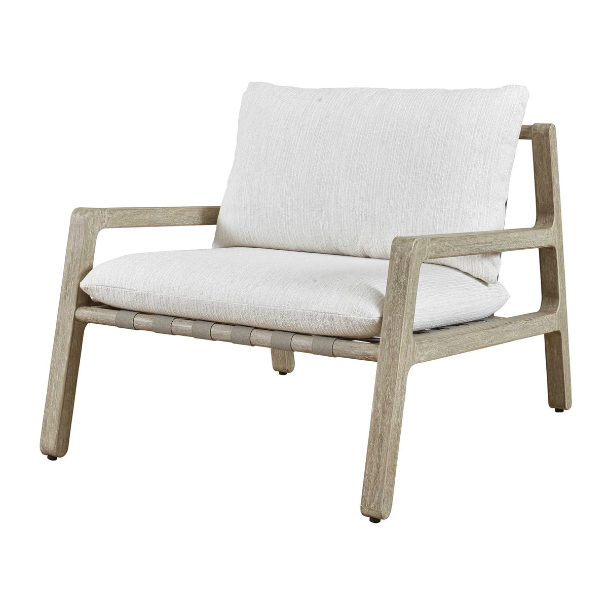 Strap-Accented Outdoor Lounge Chair